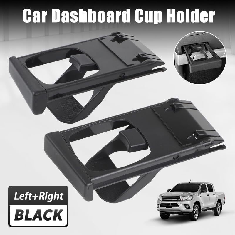 ya 6 8.24 baidi 2X Dashboard Cup Holder Black for Toyota Hilux Vigo SR Pickup Fortuner 2004-2015