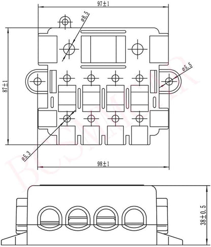 ya 5 8.10 5-Way Waterproof Fuse Box Block Holder Indicator DC 32V 25A-500A For Car Marine