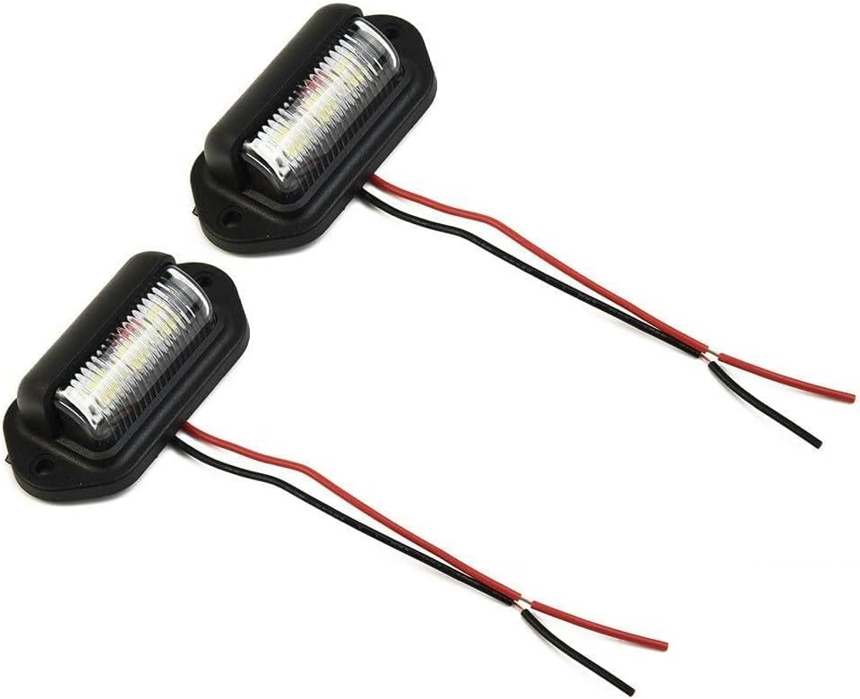ya 13 9.15 baidi 2X 12V 6LED Licence Number Plate Light For Truck Trailer Boat Caravan Waterproof