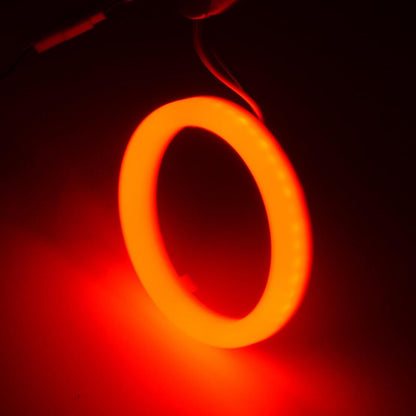 ya 4 8.14 2 Pack 70mm DRL COB LED Angel Eye Halo Fog Light Red @
