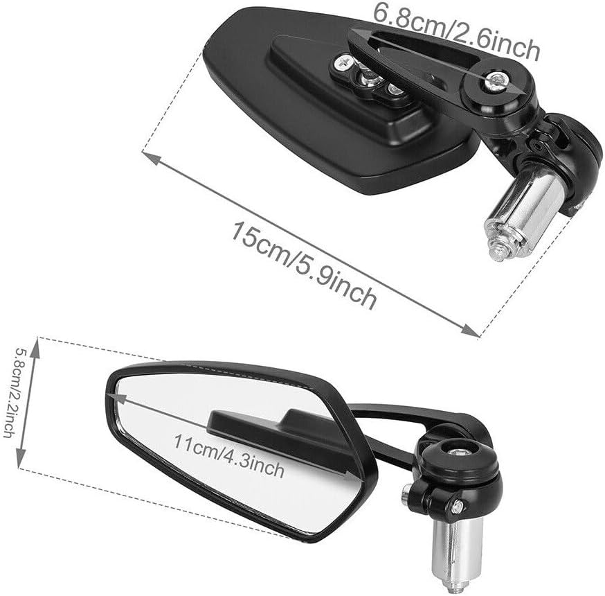 ya 13 9.15 baidi Universal 7/8 22mm Motorcycle Handle Bar End Rearview Side Rear View Mirrors