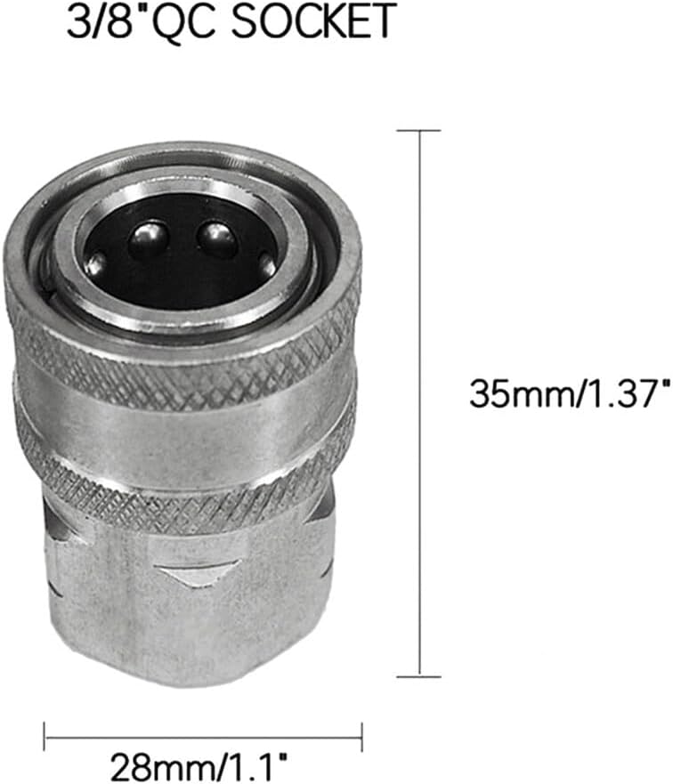 ya 26 10.21 baidi Stainless Steel Pressure Washer Adapter Set/NPT 3/8in Female +Male Quick Connect