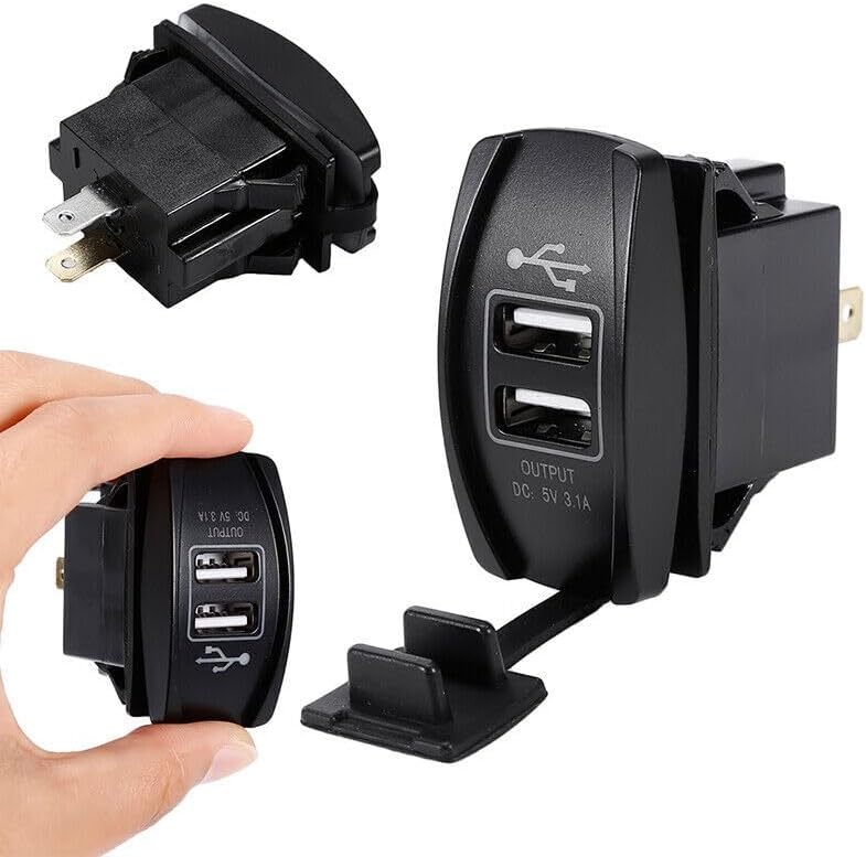 ya 4 8.8.2 Car Charger Dual USB Socket Power Outlet Phone Charging LED Voltmeter