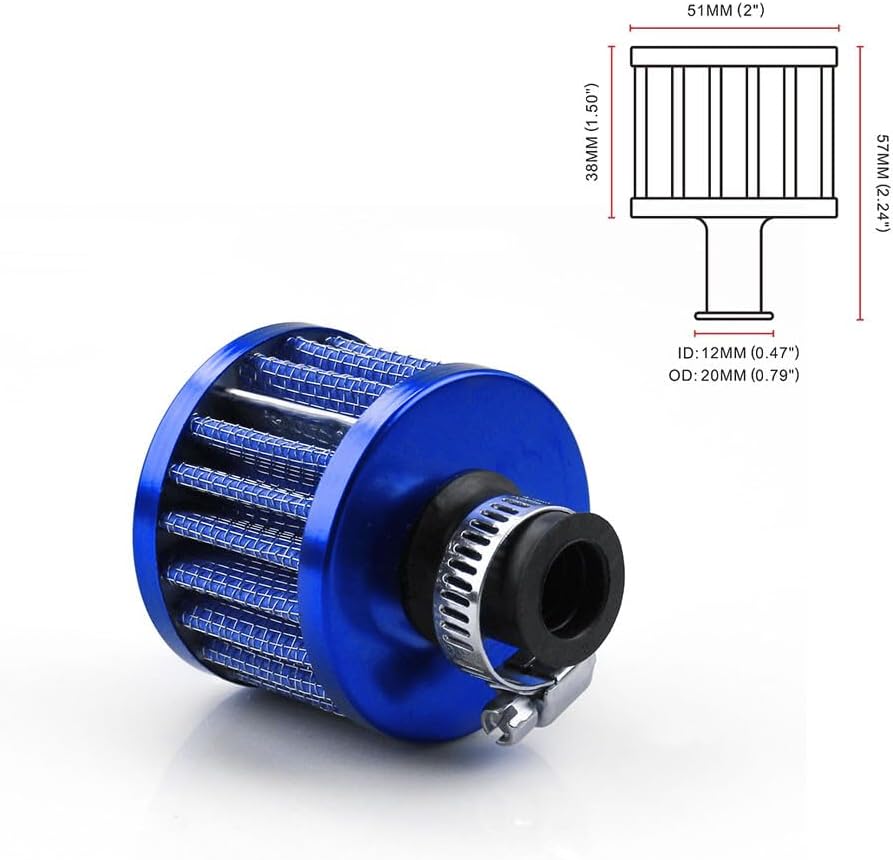 ya 13 9.15 baidi Air Filters 12mm Car Cone Cold Air Intake Filter Turbo Vent Crankcase Breather