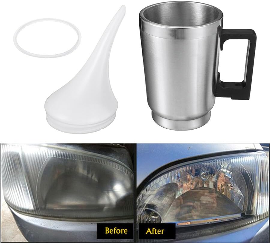 ya 9 10.24 Car Headlight Lens Restoration Repair Kit Atomized Heating Cup Cigarette Lighter