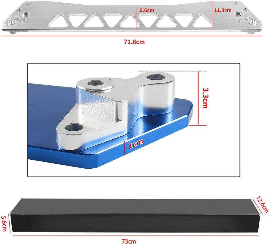 ya 9 10.24 Billet Rear Lower Subf for Ram e Support with Bar for 1996-2000 for Honda for Civic EG Silver -