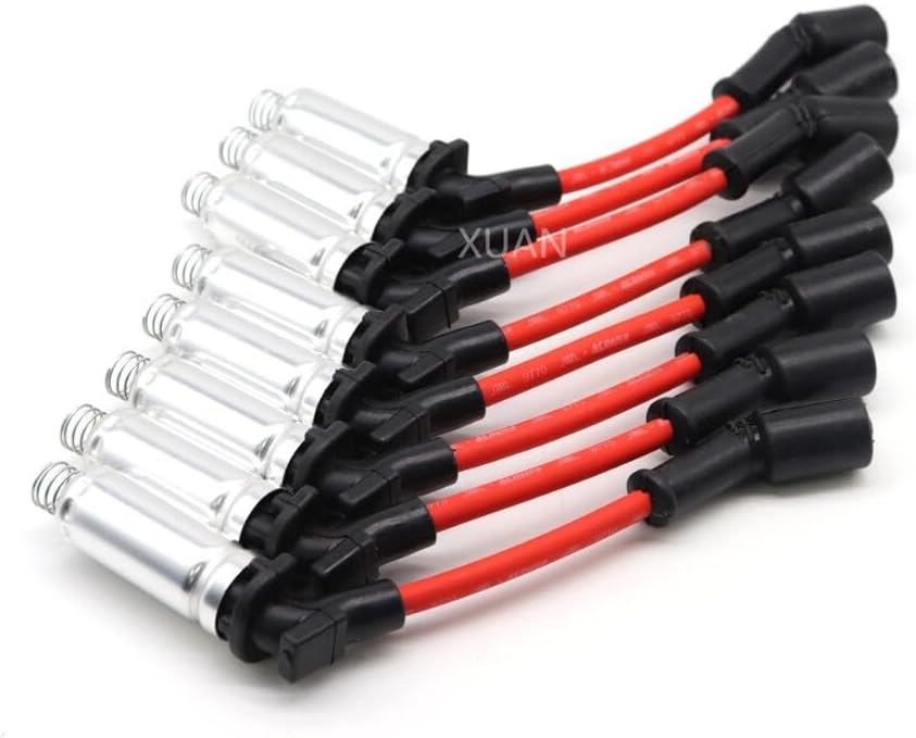 ya 7 8.24 baidi 8PCS Ignition Spark Plugs Wires Set 48322R for Chevy Avalanche for GMC for Yukon for Pontiac
