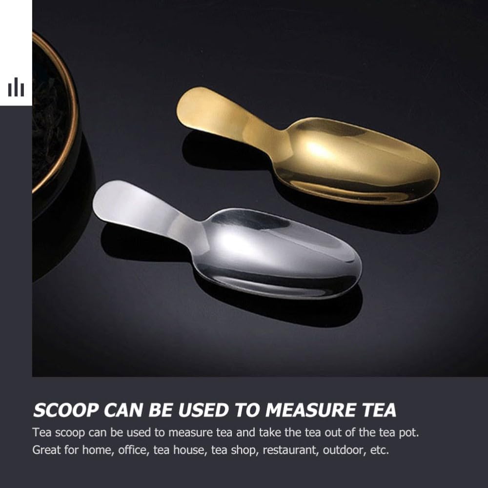 ya 14 9.20 baidi 4 Pcs Dessert Spoon Office Baby Cream Scoops Small Stainless Steel-1