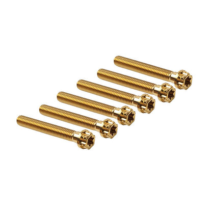 ya 6 8.14 6pcs Bolts Torx Head Flange Screws M8x55mm Gold for Motorcycle Bike