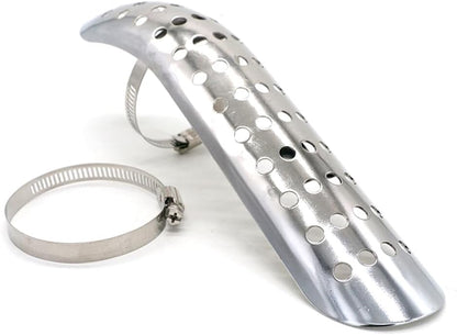 ya 4 8.8.2 Universal Silver Motorcycle Muffler Pipe Heat Shield Cover Heel Guard