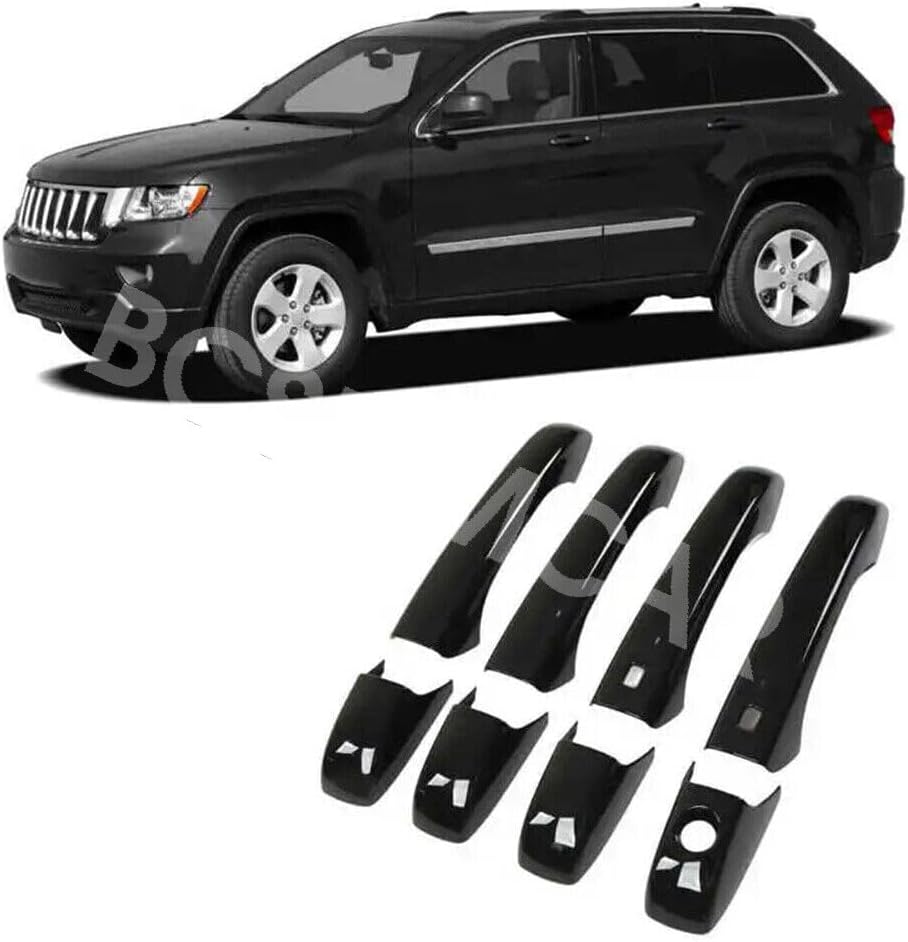 ya 10 9.16 baidi Door Handle Cover Protector Trim Black Fit for Jeep for Grand Cherokee 2011-2020