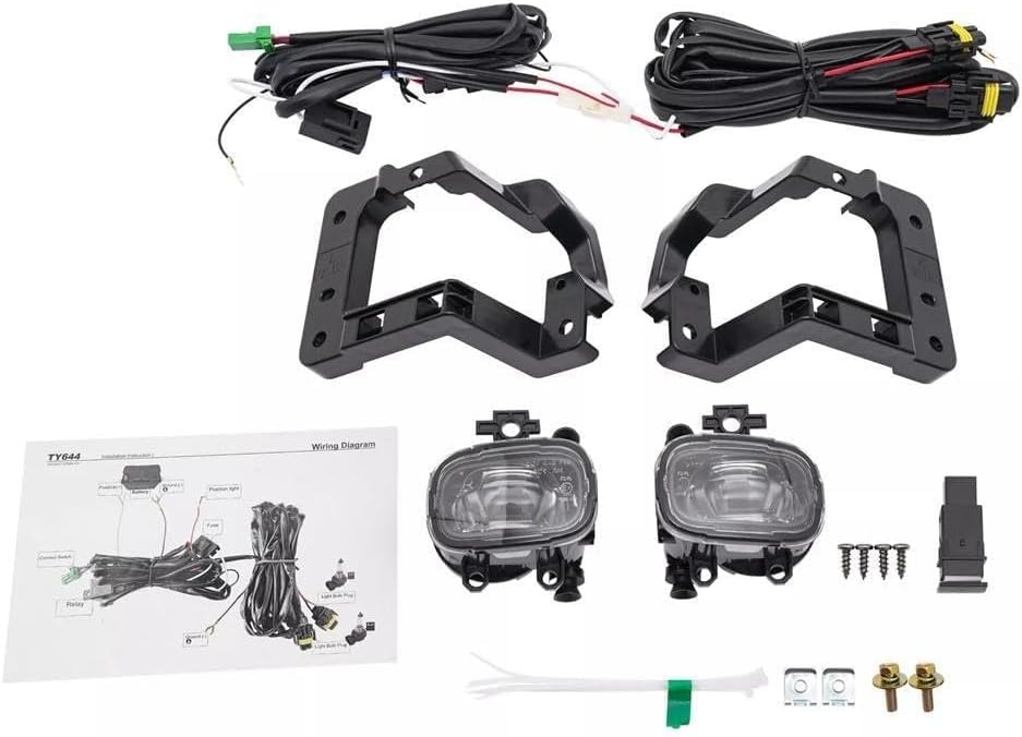 ya 9 10.24 Car Fog Lights Front Lamps w/Wiring PC Kit For 2023 2024 for Nissan Pathfinder