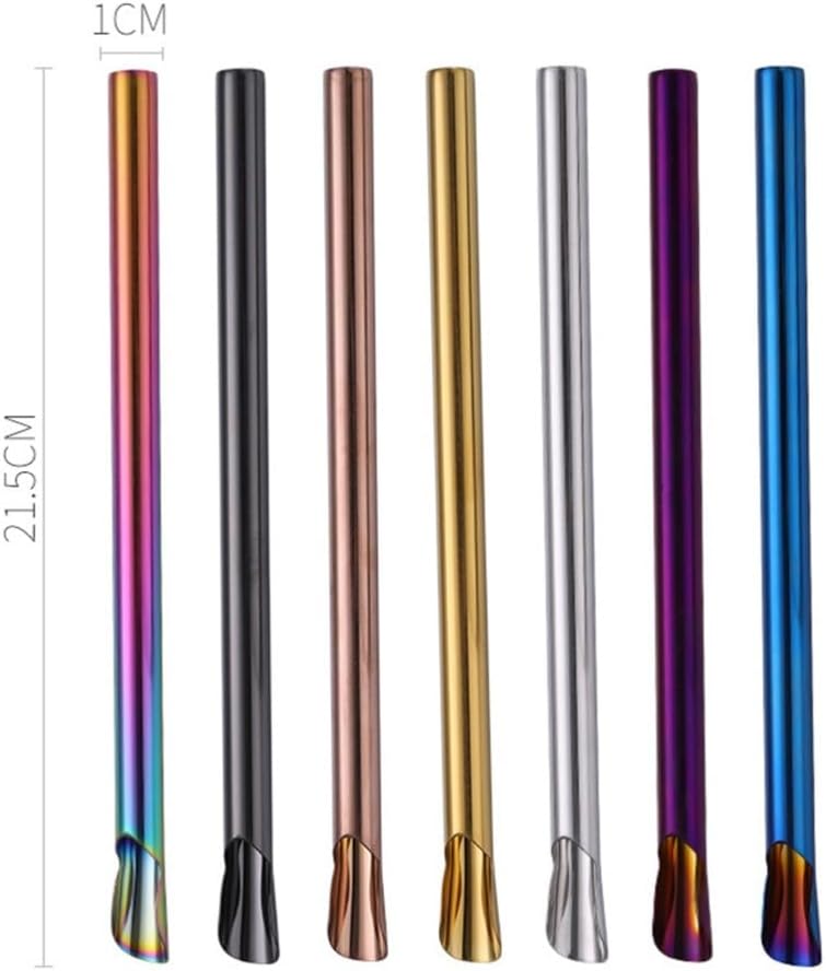ya 14 9.20 baidi 4 Pcs Stainless Steel Straw Metal Smoothie Straws Re ble Stirrer-1