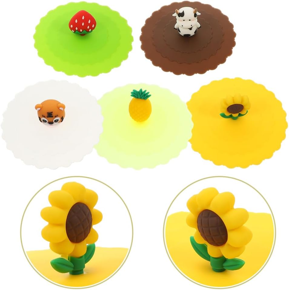 ya 14 9.20 baidi 5PCS Mug Covers for Home Mug Sealing Lids Silicone Mug Covers Coffee Cup Lids-2