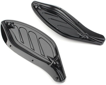 ya 2 8.15 Black Side Wing Windshield Air Deflector Fit for Harley Touring FLHR FLHT CVO 96-13