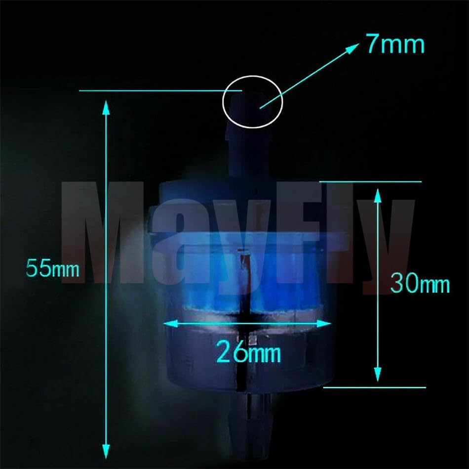 ya 5 8.24 baidi 12PCS Inline Gas Oil Fuel Filter Small Engine fit For 1/4'' 6-7mm Hose Line