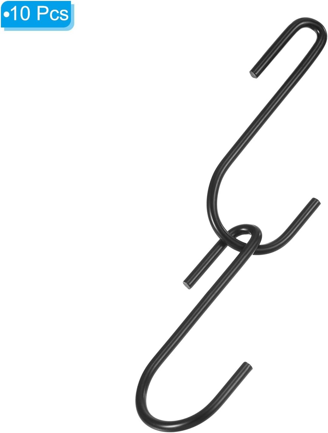 ya 26 10.21 baidi 3.5 S Shaped Hooks, 10 Pack Multipurpose S Hanging Hooks, Black-2