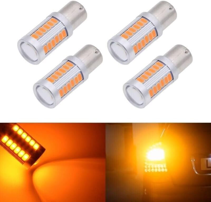 ya 4 8.8 4 Pack 12V DC Signal Light Car Tail Turn Brake Reverse Signal Bulb Amber 