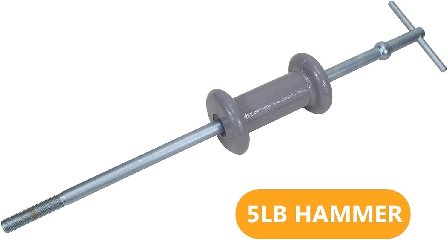 ya 4 8.14 9-Way Sliding Hammer Extractor Set - 5 lb Sliding Hammer Shaft and Hub Extractor Stripper