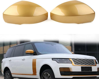 ya 11 9.14 baidifor Land Rover LR4 LR5 for Range for Rover L405 Sport Vogue Pair Gold Mirror Cover Cap