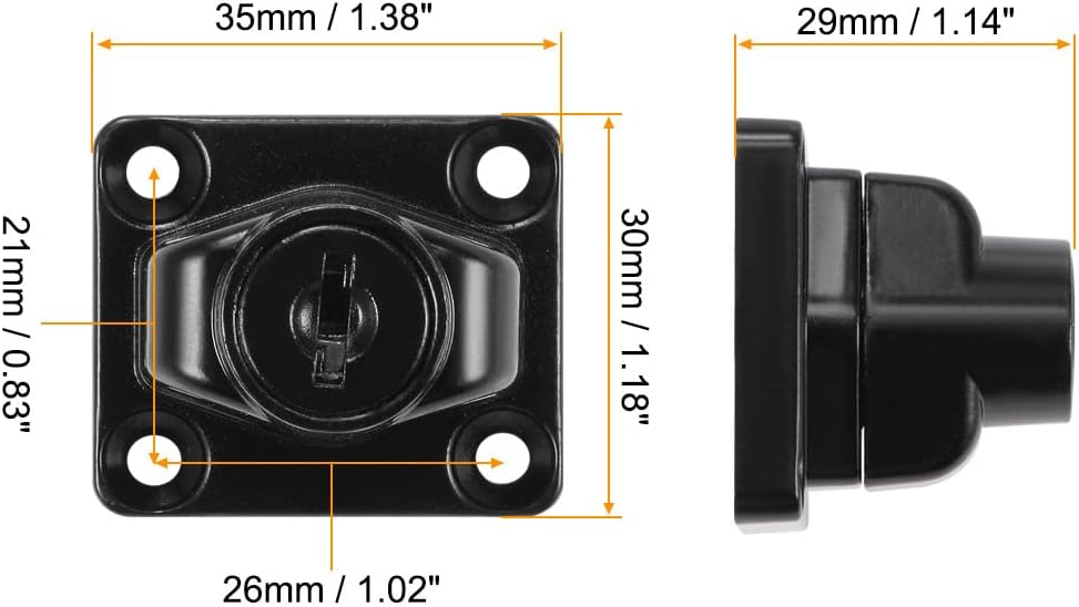 ya 26 10.21 baidi 2.5-inch Keyed Hasp Locks w Screws for Door Keyed Different Black 2Pcs-2