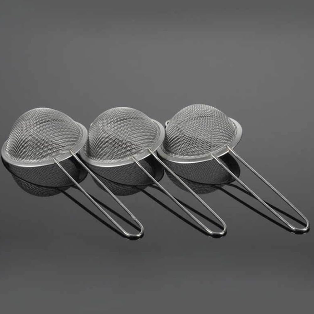 ya 14 9.20 baidi 2 Pcs Handheld Flour Sieve Stainless Steel Powdered Sugar Net Sifting Strainer-1