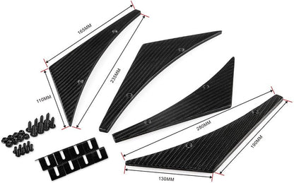 ya 2 8.15 Carbon Fiber Pattern Car Bumper Fin Canard Splitter Diffuser Valence Spoiler Lip