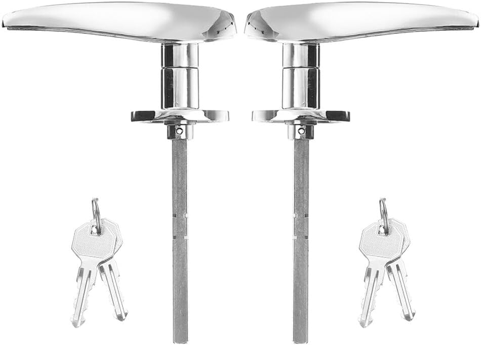 ya 9 10.24 2X Outside Locking Door Handles & 4 Keys Chrome for Model 18 Model 40 1932-1934