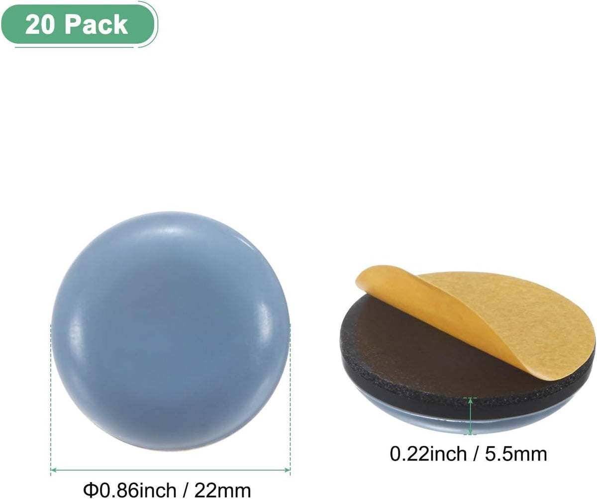 ya 26 10.21 baidi 20-Pack Furniture Sliders, 0.86 Diameter PTFE Self-Adhesive Glides [Grey]-2