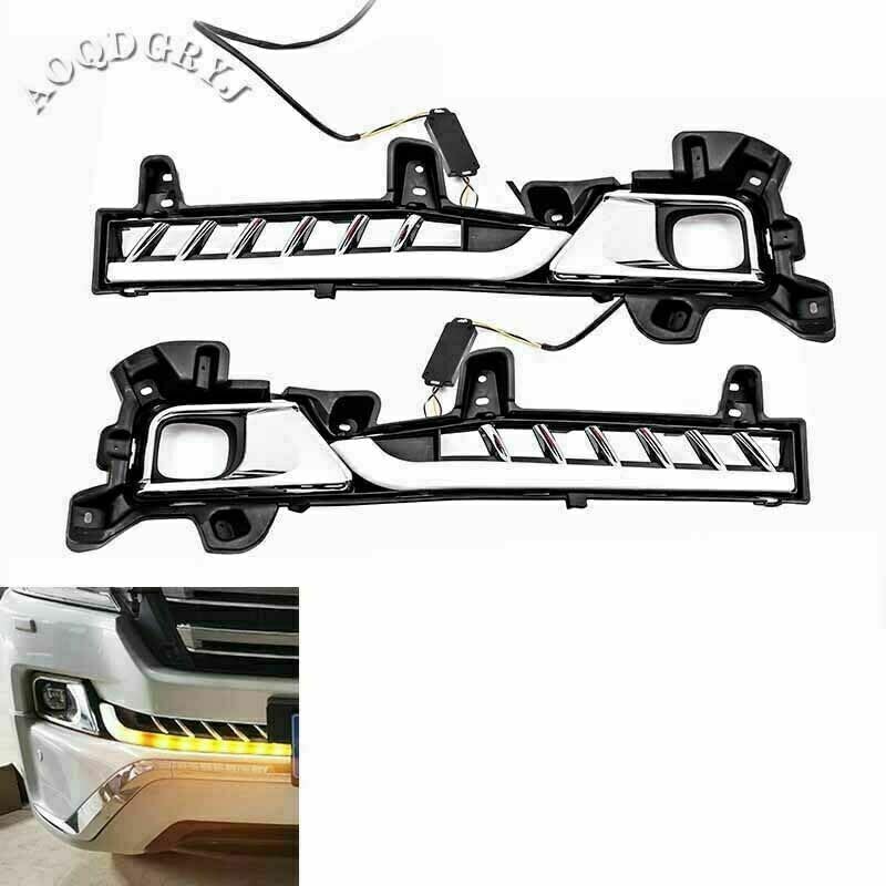 ya 9 10.24 for Toyota for Land Cruiser LC200 2016-2021 Flow LED Front Bumper Fog Lamp Bracket