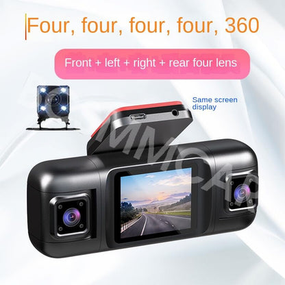 ya 6 8.24 baidi 4 Channel Dash Cam Driving Recorder Car Front Rear Camera G-Sensor Night Vision