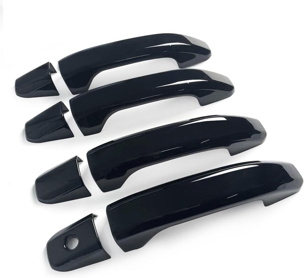 ya 10 9.16 baidi for 2014-2024 for Chevy for Silverado for GMC for Sierra Gloss Black Door Handle Covers w/PsgrKH