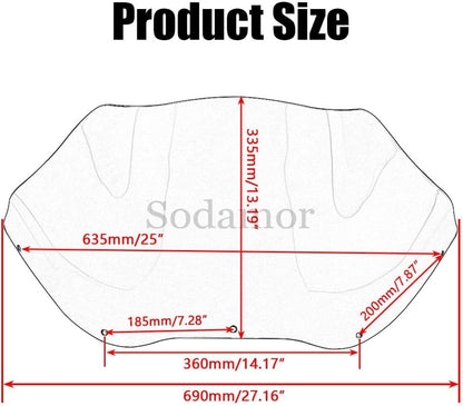ya 23 10.7 baidi 12.5 Smoke ABS Wave Windshield Windscreen for Harley Road Glide CVO/SE FLTRXSE