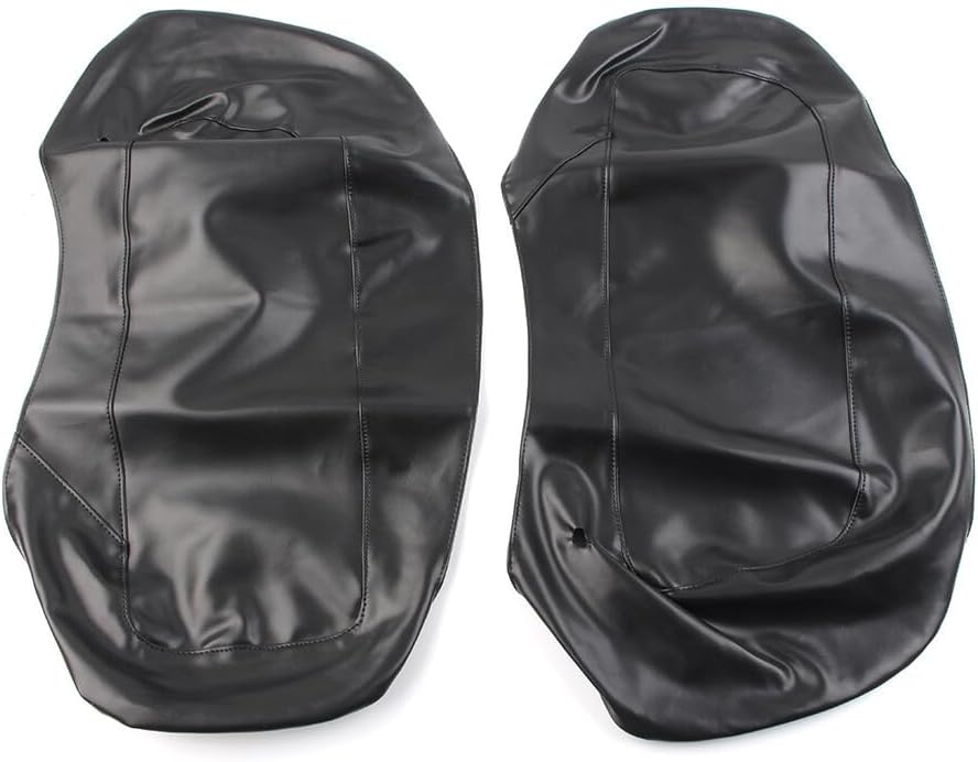 ya 11 9.14 baidiSaddlebag Speaker Lid Covers Plain PU Leather for Harley Touring FLH FLT 2014-UP