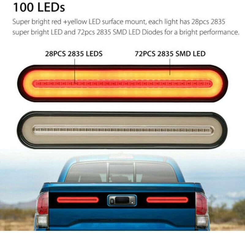 ya 3 8.24 baidi 1x 28 LED Flow Reverse Brake Turn Signal Rear Tail Light for Car Truck Trailer 