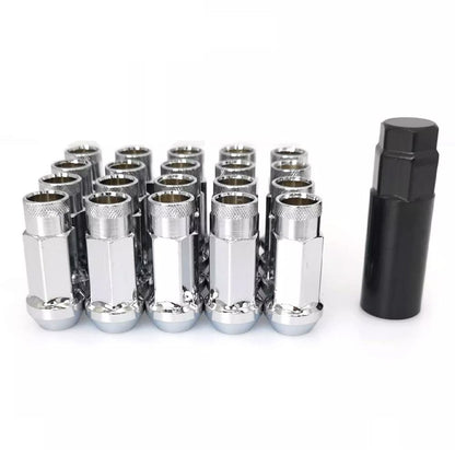 ya 10 9.16 baidi for Toyota M12x1.25 for Honda Extended Open End Steel Wheel Lug Nuts 20pcs Silver