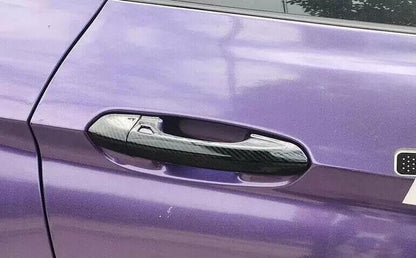 ya 5 8.24 baidi Carbon Fiber Style Side Exterior Door Handles Cover for Ford for Mustang 2016-2021