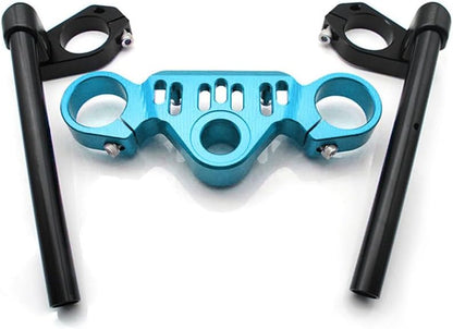 ya 4 8.14 Motorcycle Clip-Ons Handlebar Handle Bar Clip Ons For CF-MOTO 450SR 2023+ Blue