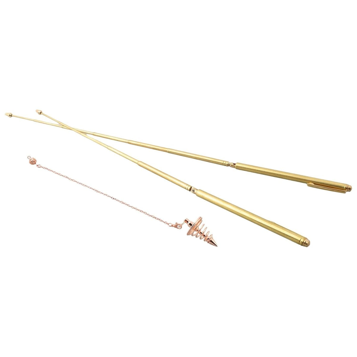 ya 16 10.20 baidi 99.9% Copper Detector Rod Metal Rod+Pendulum Pendant for Treasure Hunting Tools