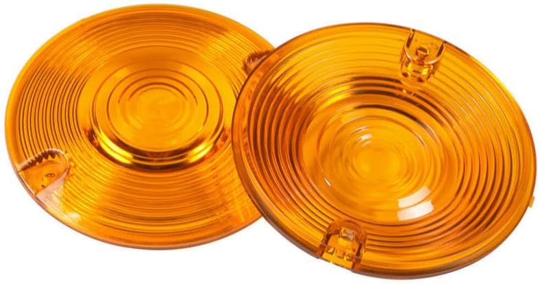 ya 4 8.8.2 2X Turn Signal Light Flat Lens Cover Yellow Fit for Harley Touring Electra Glide