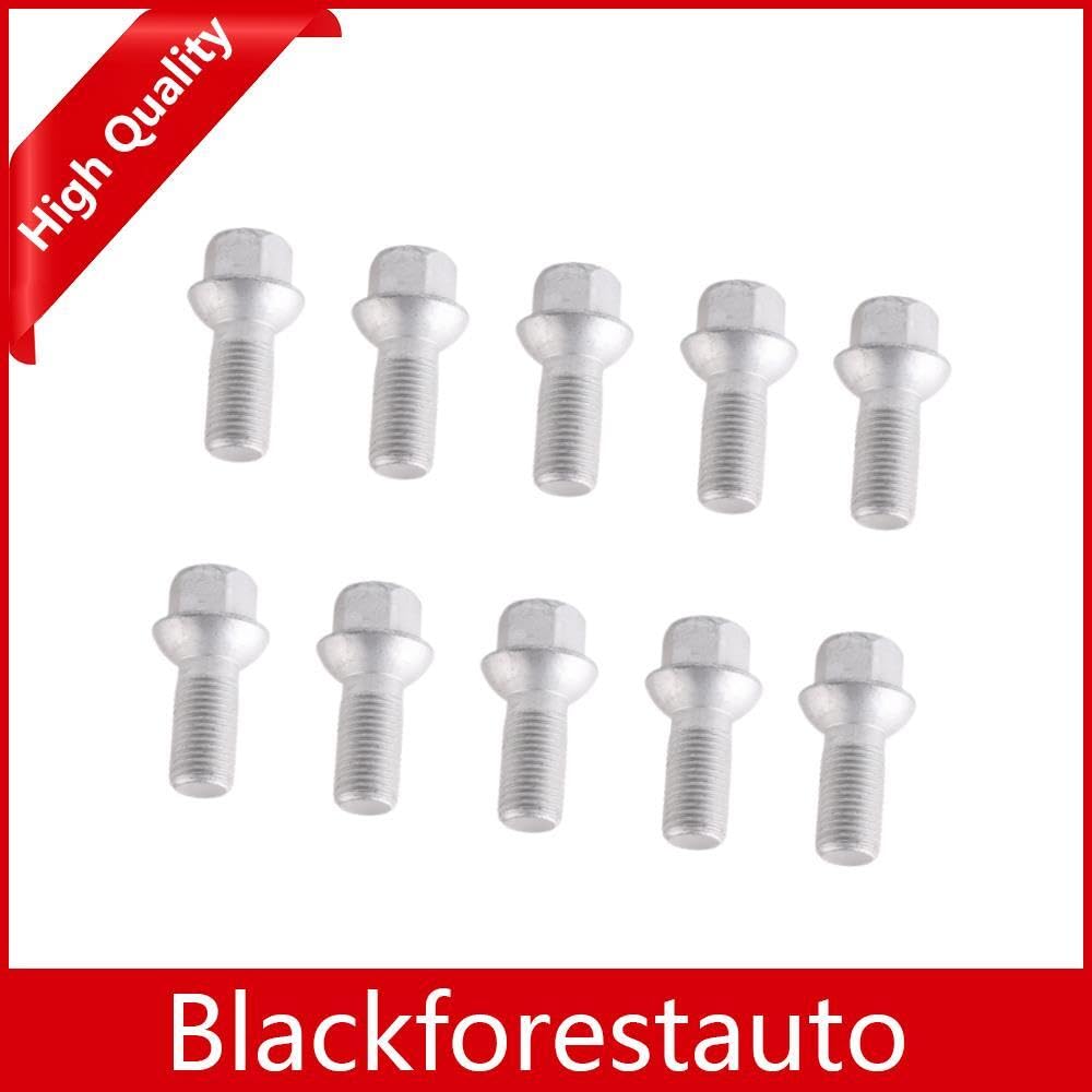 ya 5 8.10 10x Wheel Lug Bolts Nuts Fits #A0009904907 for Mercedes-Benz W204 C209 E350 SL50