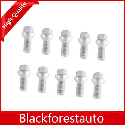 ya 5 8.10 10x Wheel Lug Bolts Nuts Fits #A0009904907 for Mercedes-Benz W204 C209 E350 SL50
