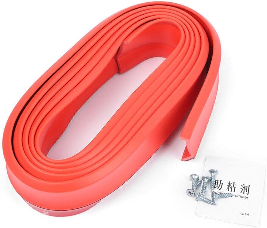 ya 4 8.24 baidi 1x Red Lower Lip Protective Strip/Auto Bumper Skirts Rubber Anti-Scratch 2.5M