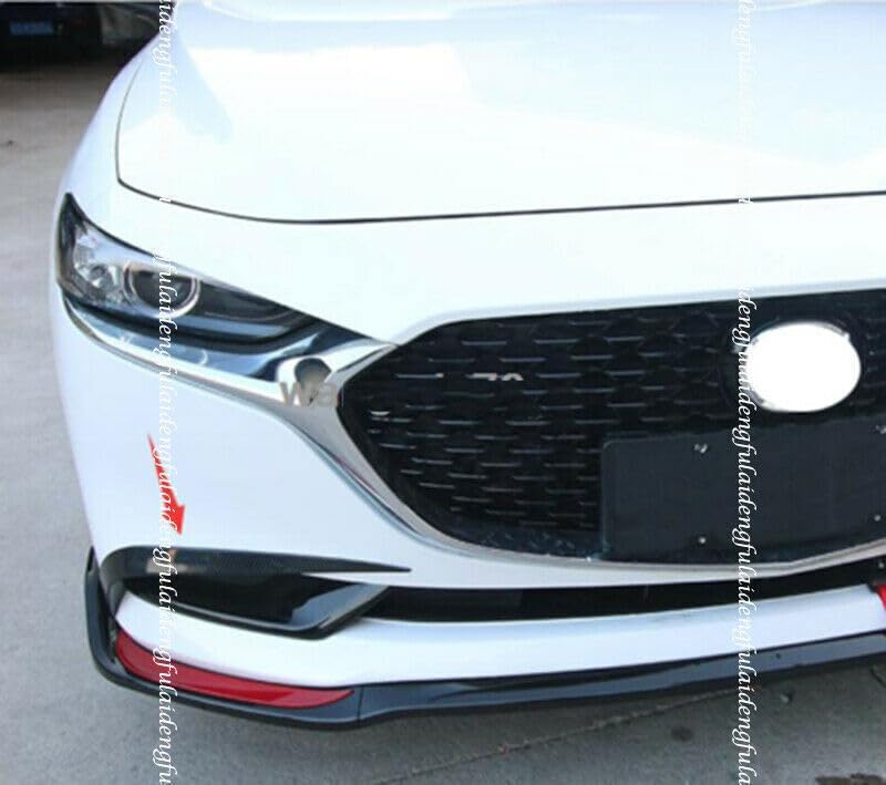 ya 6 8.24 baidi Suitable for Mazda 3 Axela 2019-2023 Carbon Fiber Front Bumper Fog lampshade Decoration