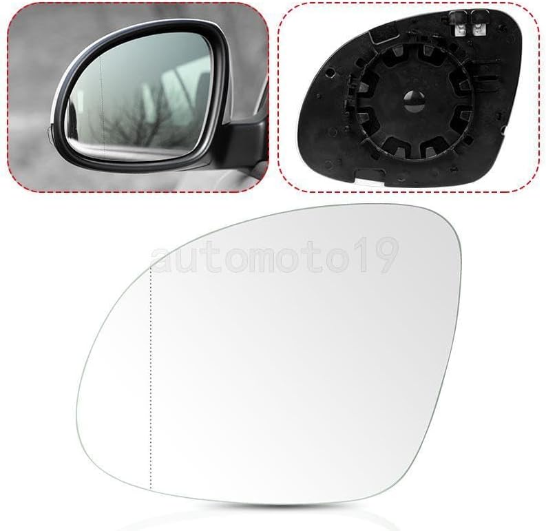 ya 11 9.14 baidiDriver Left Side Mirror Glass w/Backing Plate for 2009-2017 for VW for Tiguan 1.4L 2.0L