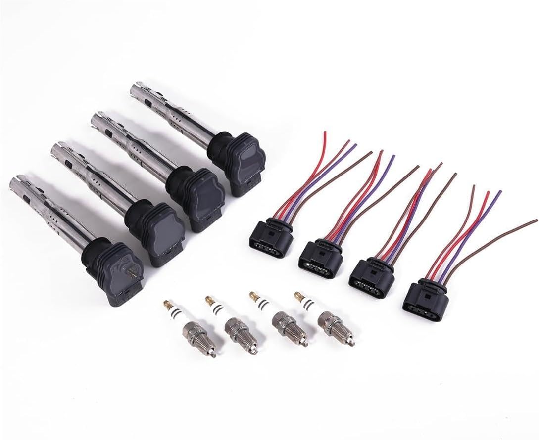 ya 9 10.24 4X 1.8T 2.0T Ignition Coil Spark plug Kit Fit for VW CC for Golf for Passat for Audi A4 A6