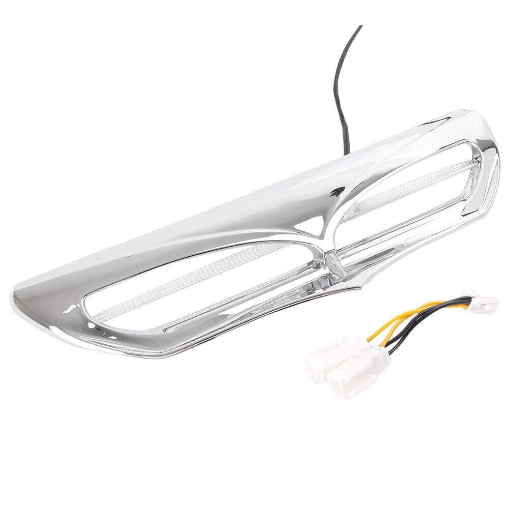 ya 9 10.24 Chrome Batwing Fairing Vent Trim LED Light Fit Harley 14-UP FLHX FLHTCU