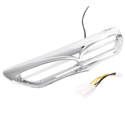 ya 9 10.24 Chrome Batwing Fairing Vent Trim LED Light Fit Harley 14-UP FLHX FLHTCU