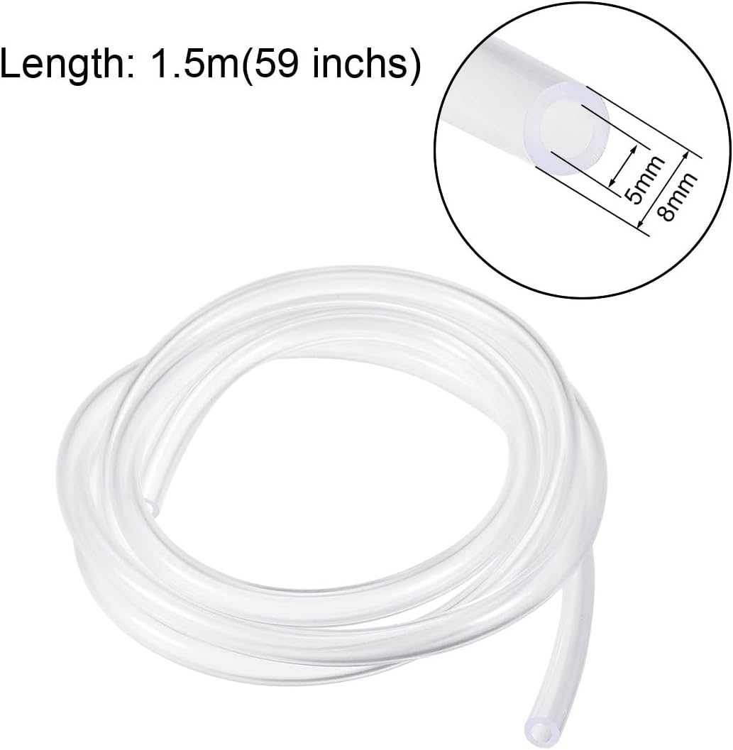 ya 14 9.20 baidi PVC Hose Tube, 5mm(0.19) ID x 8mm(0.31) OD 1.5m Clear Vinyl Tubing-1