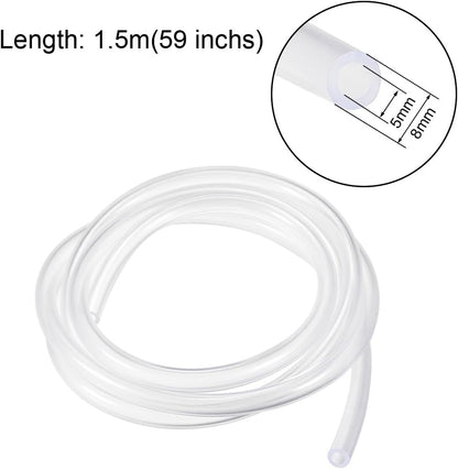ya 14 9.20 baidi PVC Hose Tube, 5mm(0.19) ID x 8mm(0.31) OD 1.5m Clear Vinyl Tubing-1